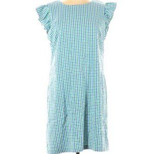 Elle blue/green gingham plaid dress